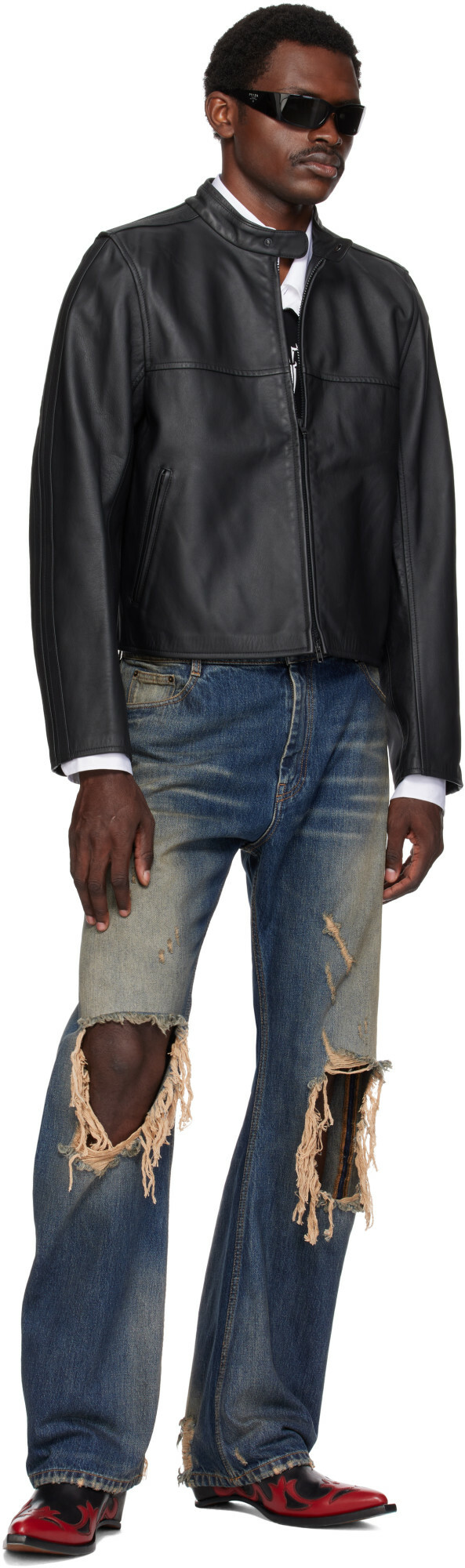 VETEMENTS Blue Ripped O-Leg Jeans