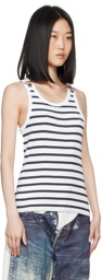 Jean Paul Gaultier White 'The Strapped Marinière' Tank Top