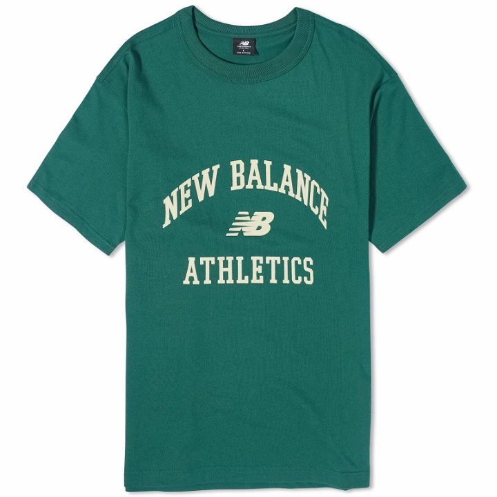 Photo: New Balance Men's Athletics Varsity Graphic T-Shirt in Nightwatch Green