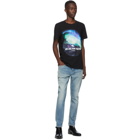 Balmain Black Northern Lights Logo T-shirt