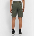 Sacai - Belted Checked Cotton Shorts - Brown
