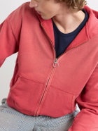 KAPITAL - Distressed Cotton-Jersey Zip-Up Hoodie - Red