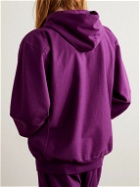 Auralee - Super Milled Garment-Dyed Cotton-Blend Jersey Hoodie - Purple
