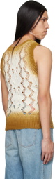 EGONlab Tan & Off-White Textured Knit Tank Top