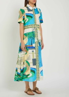 Tory Burch Printed Silk and Cotton-blend Midi Shirt Dress Multicoloured
