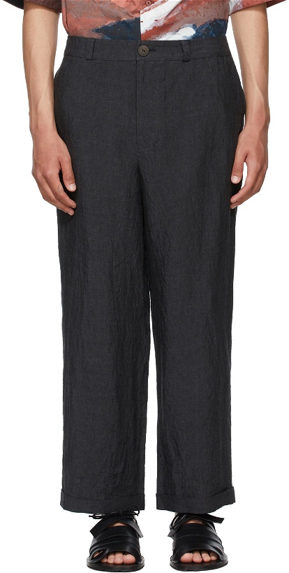 Photo: Toogood Black Linen Bricklayer Trousers
