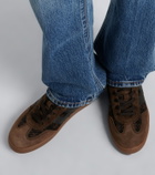 Hogan H647 leather-trimmed suede sneakers