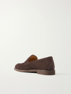 Brunello Cucinelli - Flex Suede Penny Loafers - Brown