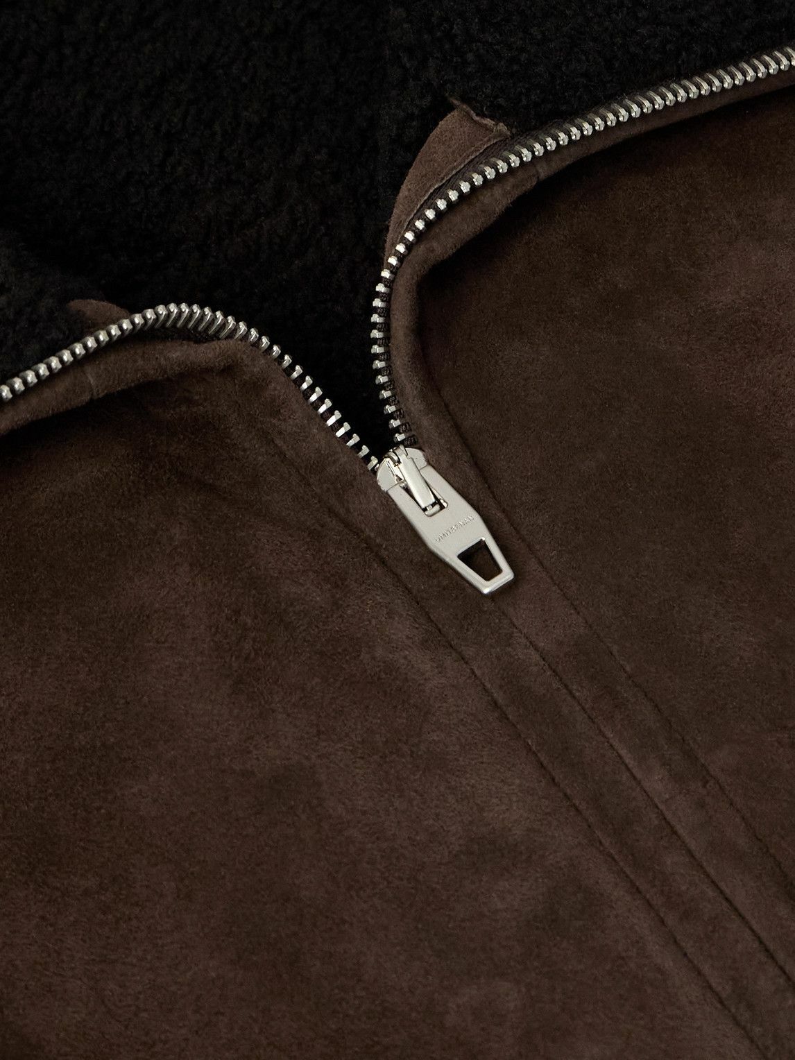 UMIT BENAN - Bruno Shearling-Lined Suede Jacket - Brown