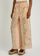 Zimmermann Roselight Printed Wide-leg Silk Trousers Pink