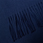Maison Kitsuné Men's Fox Head Patch Wool Scarf in Ink Blue