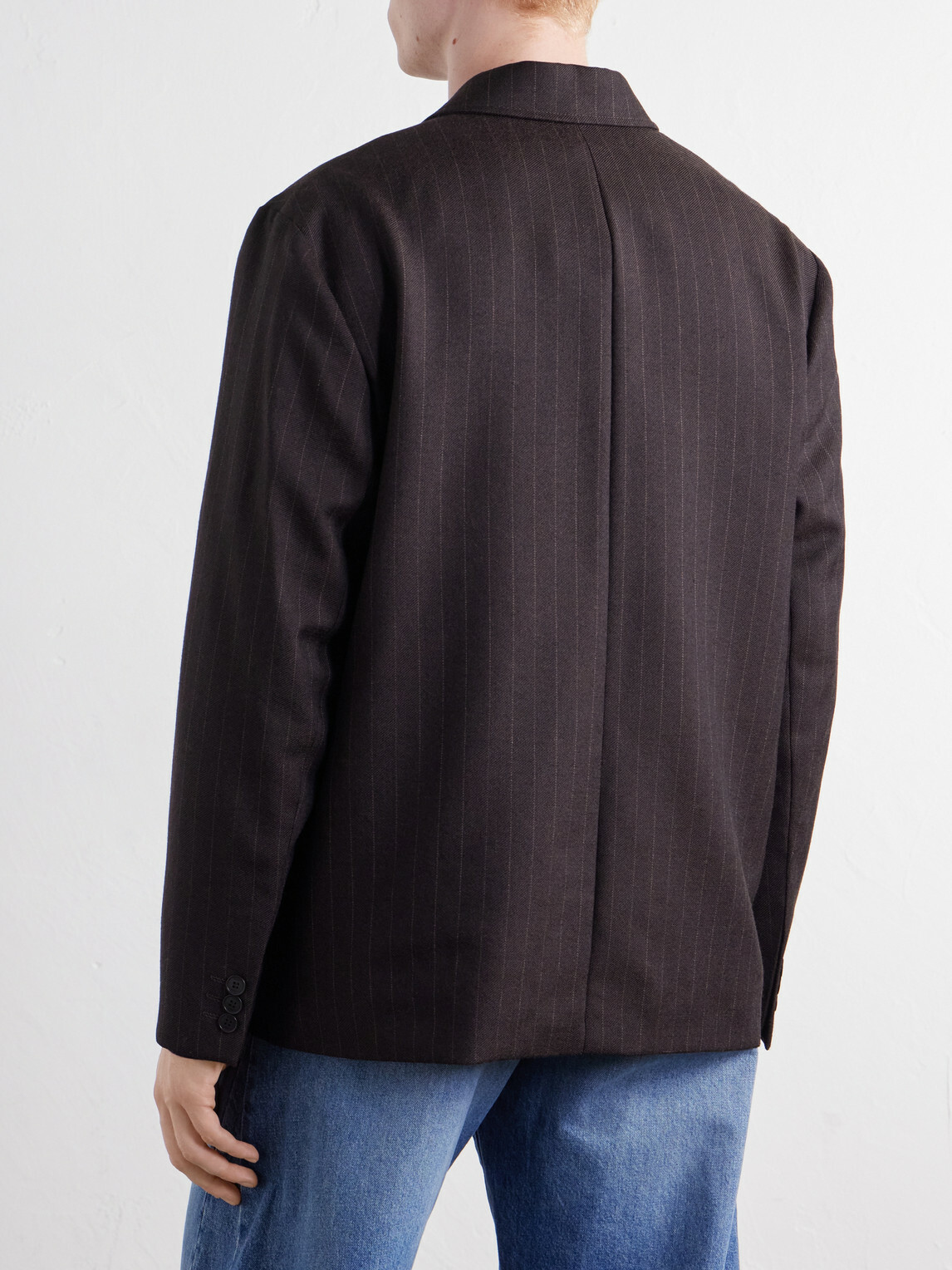 NN07 - Joe 10078 Pinstriped Wool-Twill Suit Jacket - Brown