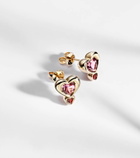 Roxanne First 14kt gold single earring with tourmaline and garnet
