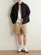 Noah - Wide-Leg Pleated Peached Cotton-Twill Shorts - Neutrals