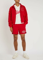 Cherry Los Angeles Five Star Logo-embroidered Nylon Swim Shorts Red