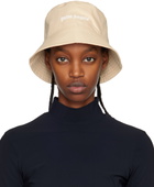 Palm Angels Beige Classic Logo Bucket Hat