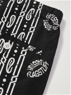 Flagstuff - Wide-Leg Bandana-Print Cotton-Poplin Shorts - Black