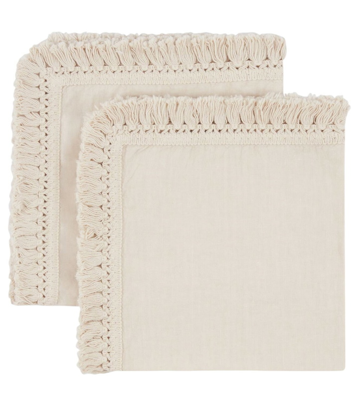 Photo: Once Milano Set of two fringed napkins