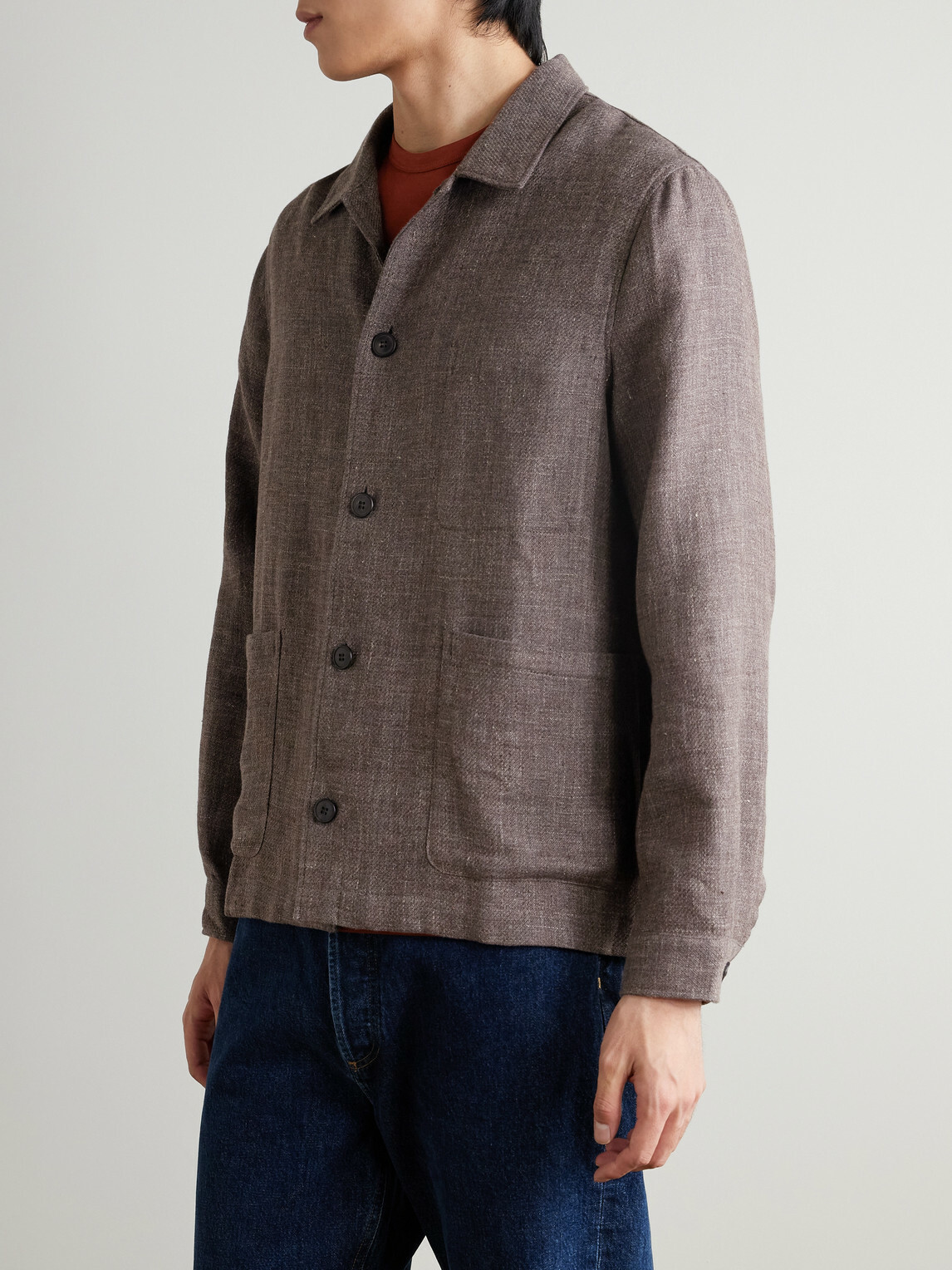 Sunspel - Cotton and Linen-Blend Overshirt - Brown