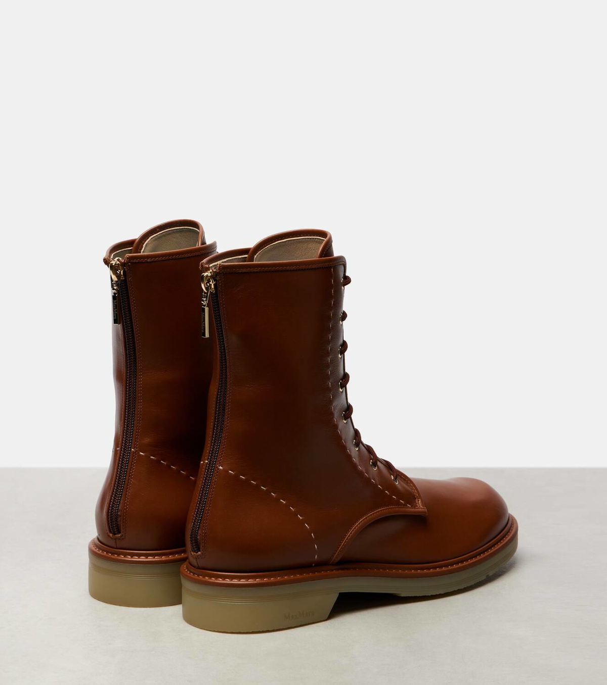 Max Mara Urbancombat leather combat boots