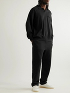 FEAR OF GOD ESSENTIALS - Logo-Flocked Cotton-Jersey Polo Shirt - Black