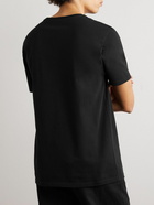 Maison Kitsuné - Logo-Embroidered Cotton-Jersey T-Shirt - Black