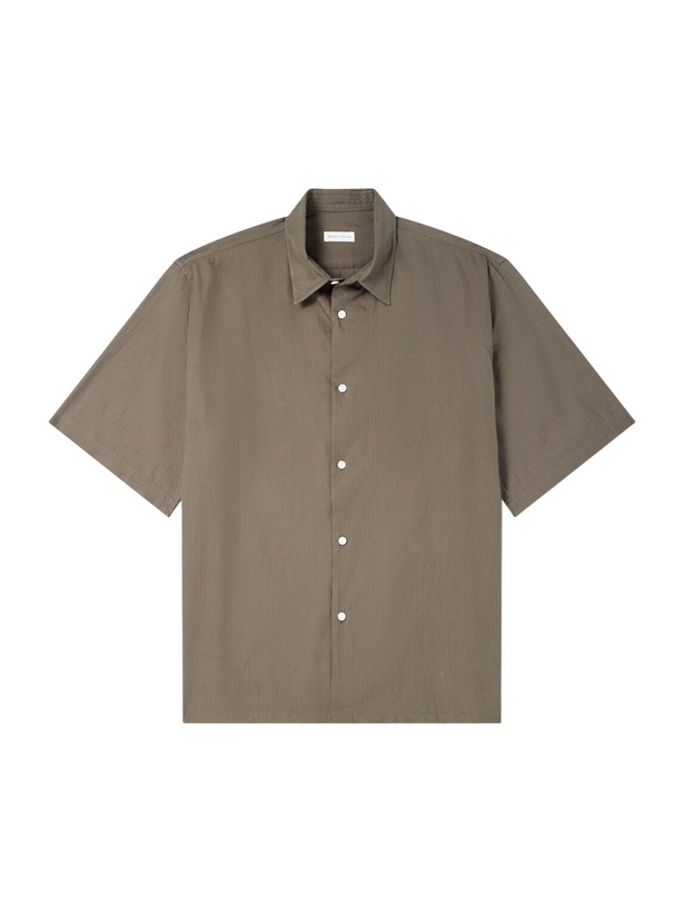 Photo: Kaptain Sunshine - Cotton and Silk-Blend Shirt - Brown