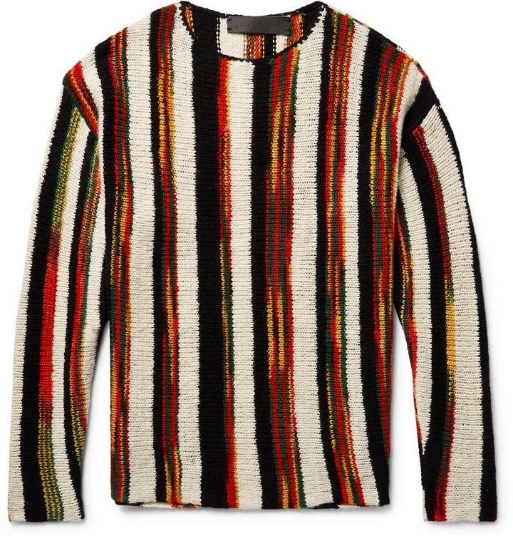 Photo: The Elder Statesman - Rola Rasta Striped Cashmere Sweater - Black