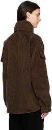 Gentle Fullness Brown Hooded Jacket
