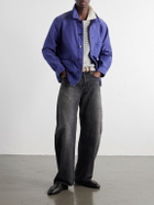 Auralee - Garment-Dyed Cotton-Moleskin Blouson Jacket - Blue