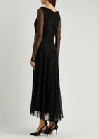 Talbot Runhof Crystal-embellished Tulle Midi Dress Black