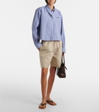 Miu Miu Striped cropped cotton poplin shirt