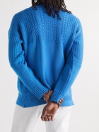 Maison Margiela - Cable and Waffle-Knit Wool Sweater - Blue