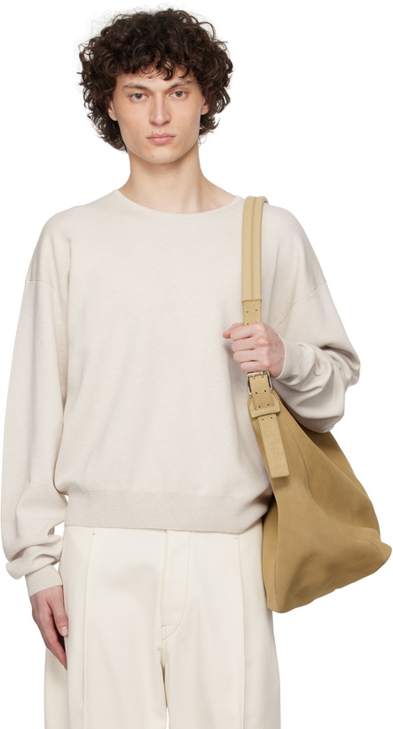 Photo: LEMAIRE Off-White Rib Long Sleeve Sweatshirt