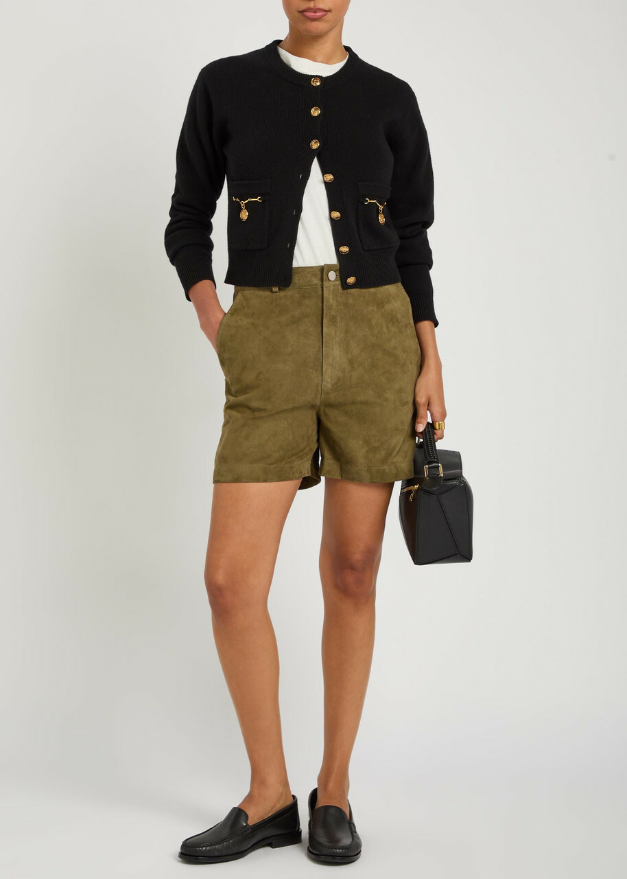 Arma Bobby Suede Shorts Dark Green