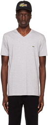 Lacoste Gray V-Neck T-Shirt