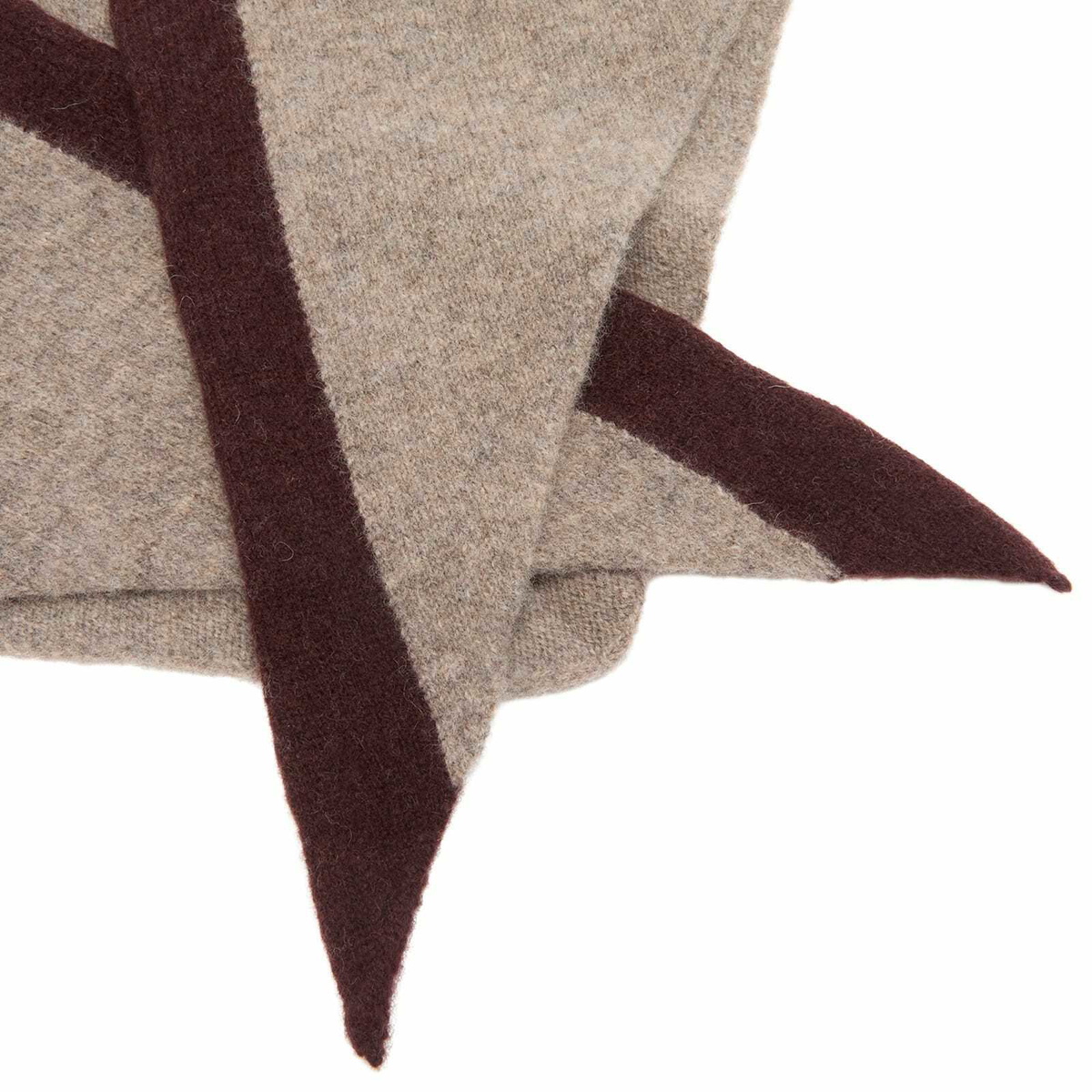 MHL by Margaret Howell Men's Tipped Scout Scarf in Pebble/Mahogany 