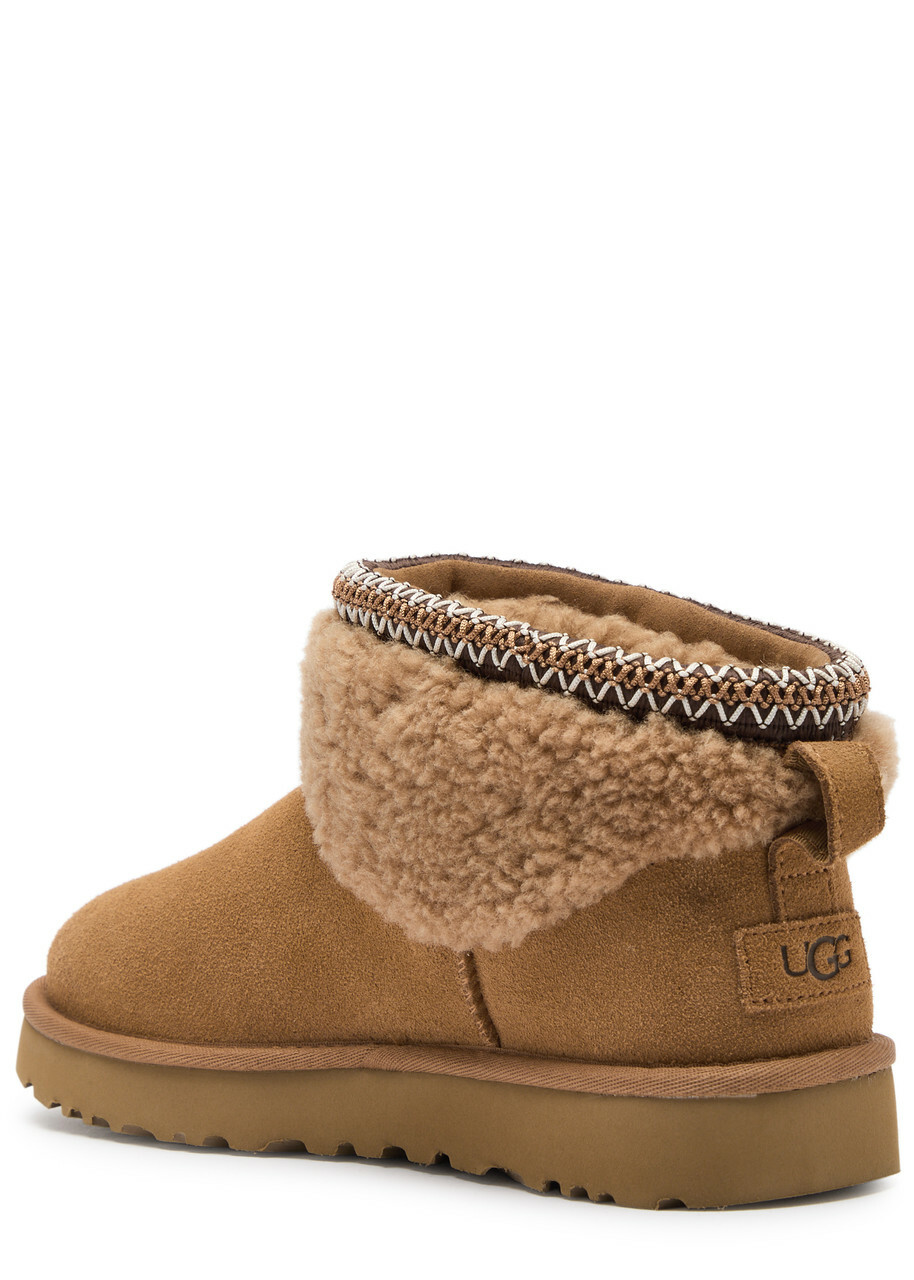 Ugg Classic Ultra Mini Maxi Curly Suede Ankle Boots Tan Ugg display picture 1