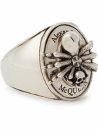 Alexander McQueen - Spider Skull Burnished Silver-Tone Ring - Silver