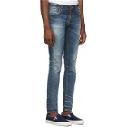 Nudie Jeans Blue Worn Repaired Tight Terry Jeans