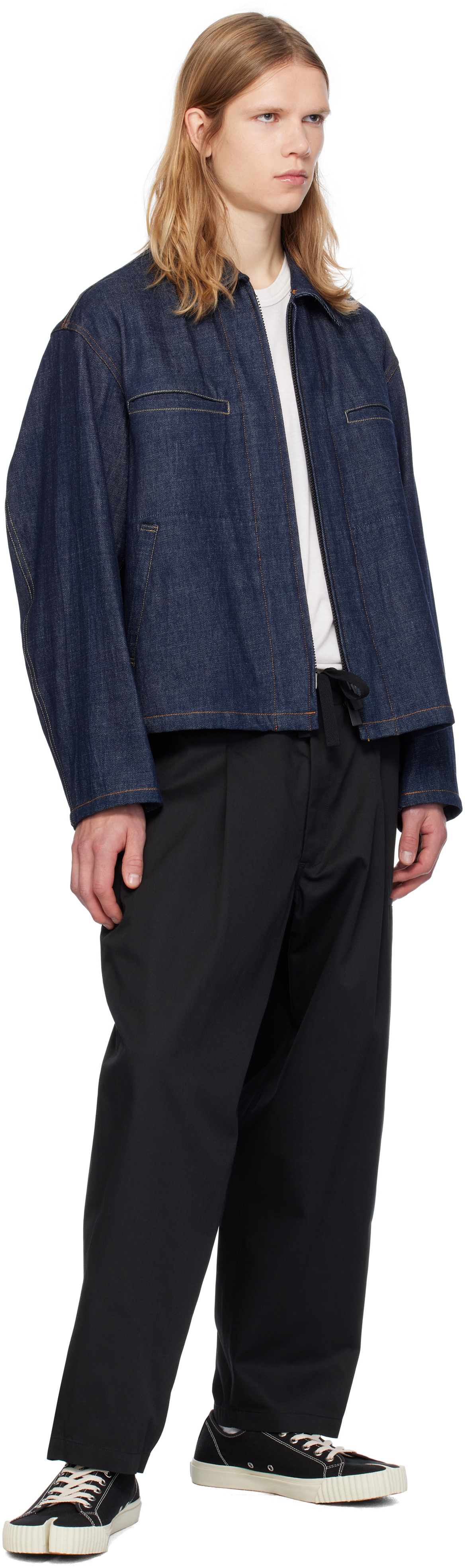 Y's For Men Black Side Tuck Trousers