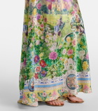 Camilla Printed silk slip dress