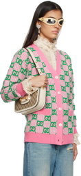 Gucci Pink Houndstooth GG Cardigan