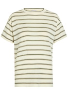 Brunello Cucinelli Striped Wool and Cashmere-blend top Beige