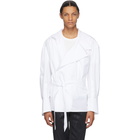 Mugler White Poplin Wrap Shirt