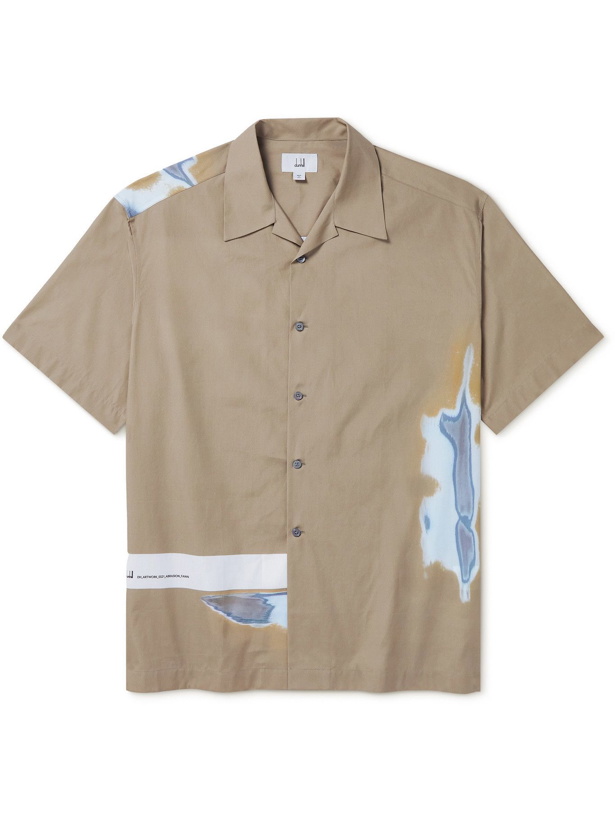 Photo: DUNHILL - Camp-Collar Printed Cotton Shirt - Neutrals