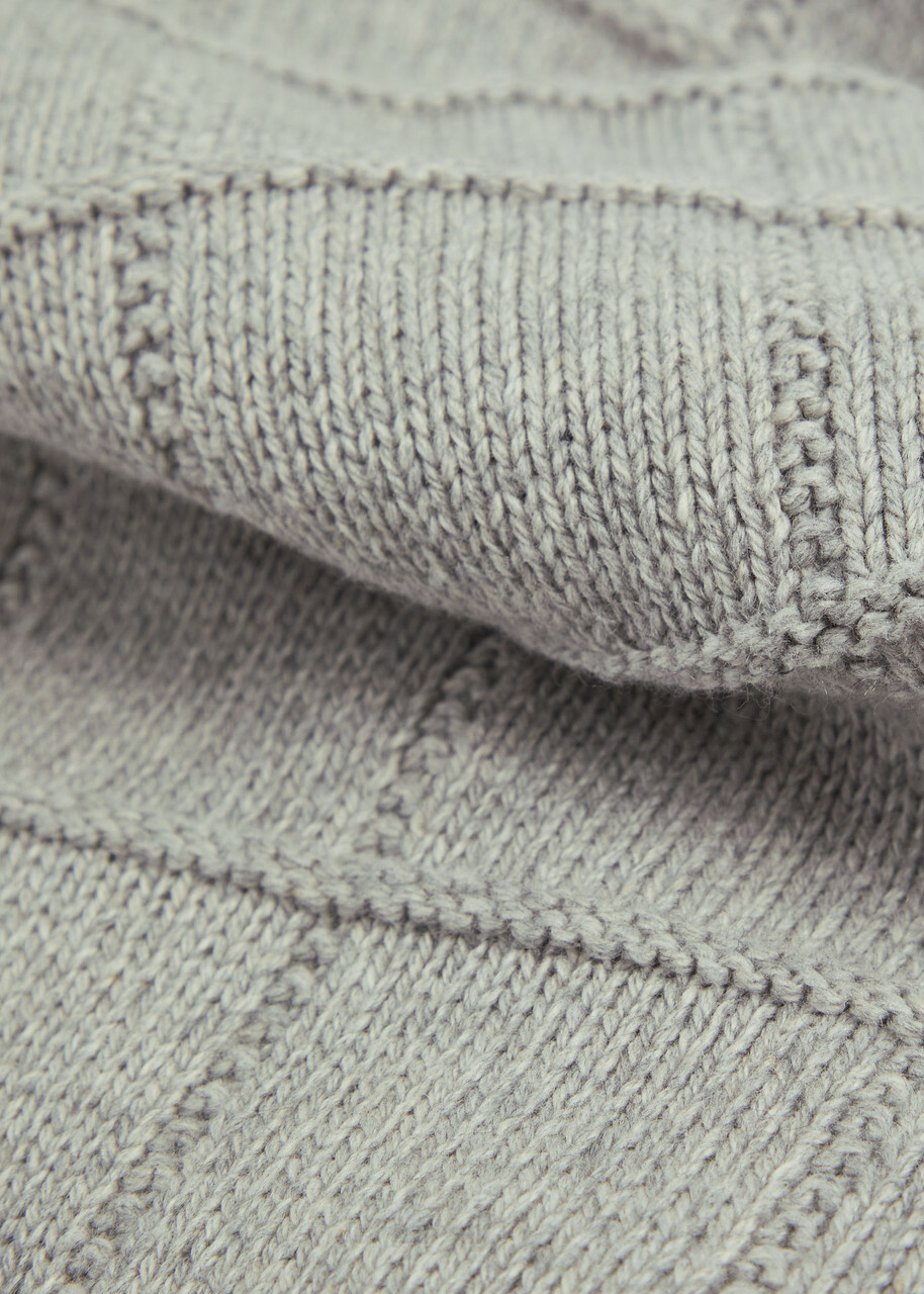 Eileen Fisher Check Cotton and Cashmere-blend Jumper Light Grey