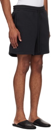 SKIMS Black Cotton Fleece Relaxed Shorts