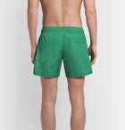 Off-White - Mid-Length Logo-Print Shell Swim Shorts - Green