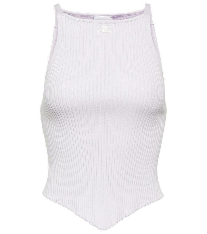 Photo: Courrèges Logo ribbed-knit tank top